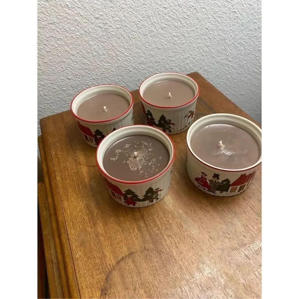 Set of 4 Soufflé Cup Gingerbread Candle - Picture 4 of 6